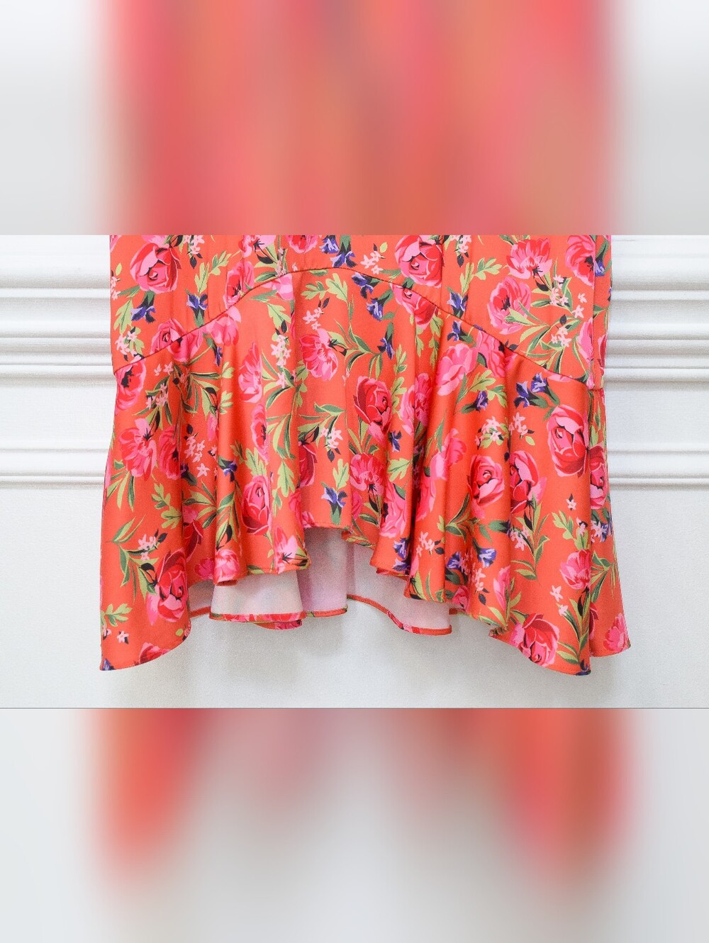Anthropologie Keepsake Floral Midi Dress Pink Coral Sz M Cocktail Boho Romantic - Picture 6 of 14